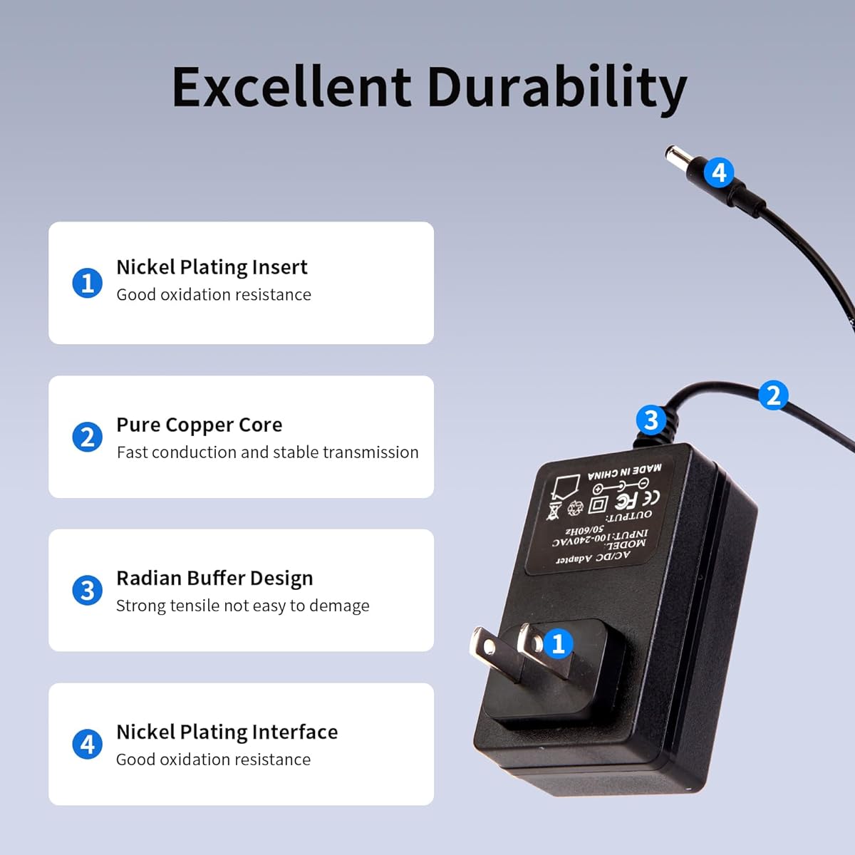 18V 1A Charger Power Adapter AC to DC 18V 1A 0.8A 0.5A Adjustable Switching Power Adapter with 8 Replaceable DC Plugs 18.0V 1000mA DC Power Adapter Transformer