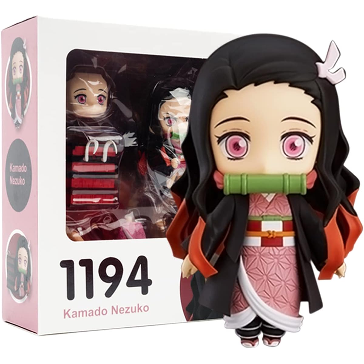 AGSIXZLAN 3.97" Demon Slayer Figure Hashihira Inosuke Figure Toy Anime Character Face Changing Doll Home Office Decoration Ornament Character Statue Collectible (Nezuko 3.93")
