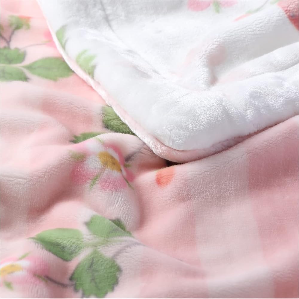 Nishikawa Blanket, Half Blanket, Throw, 140X100cm, Washable, Wedgwood Wild Strawberry, 2 Pieces, Winter, Reversible, Pink FQ72505032