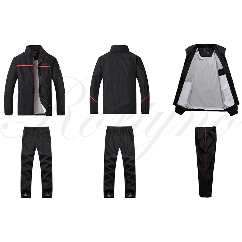[Kimeroy] Windbreaker Top and Bottom Jersey, Men's Top and Bottom Set, Running Windbreaker Pants, Bottom, Mesh Lining, Golf Wear Setup, Shakashaka Jersey, Large Size
