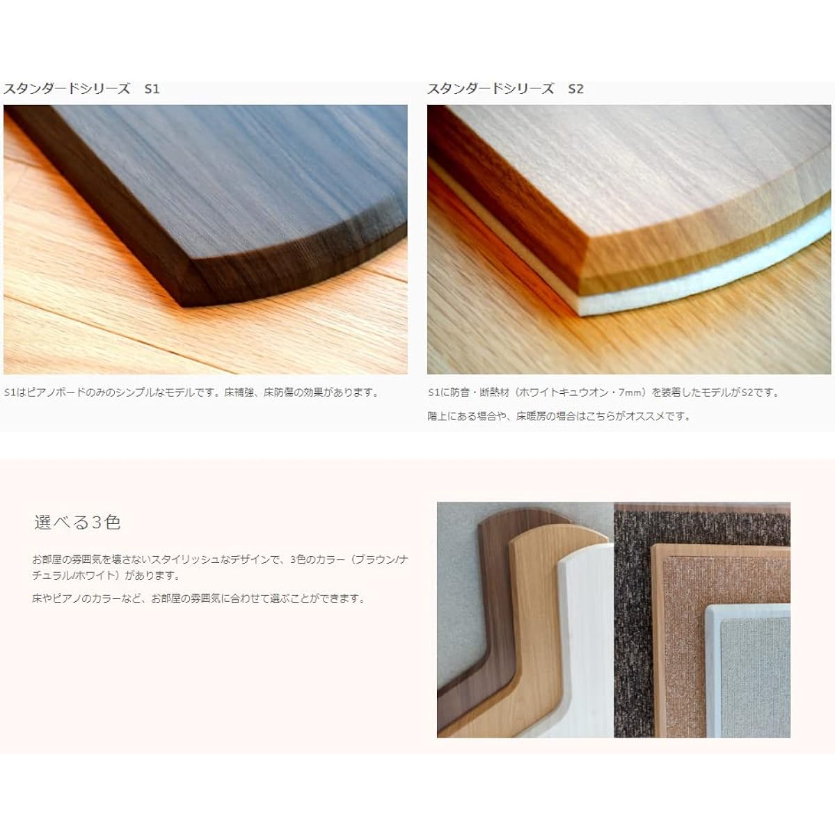 B.B.Music 3-point flat board floor plate for upright piano, floor reinforcement/scratch resistant, insulator compatible, also compatible with electronic pianos, depth 68cm, unlimited compatible width PianoSmartBoard Piano SmartBoard (PSB-S1, NT Natural)