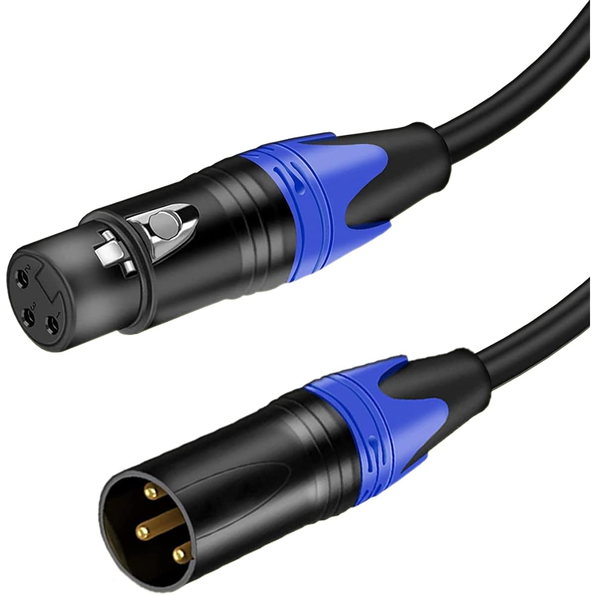 TOYAYAYO Standard XLR Male to Female Balanced Microphone Cable Durable and Flexible Noise Canceling 6.6ft Black
