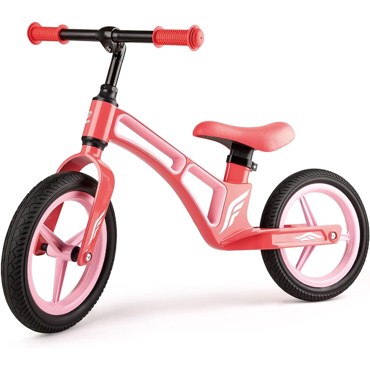 Hape Balance Bike Ultra Light Magnesium Frame for Kids Ages 3-5 12" Flat Free Polyurethane Tires Adjustable Handlebars and Seat No Pedals Kids Bicycle Red