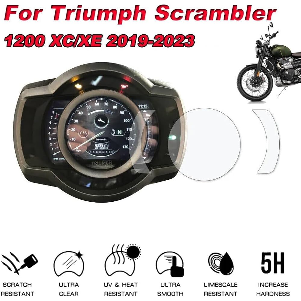 DEMUR Triumph Scrambler 1200xc 1200xe 1200 XC/XE 2019-2023 Motorcycle Accessories Cluster Scratch Protection Film Screen Protector Dashboard Screen Protector (Size : 5 PCS)