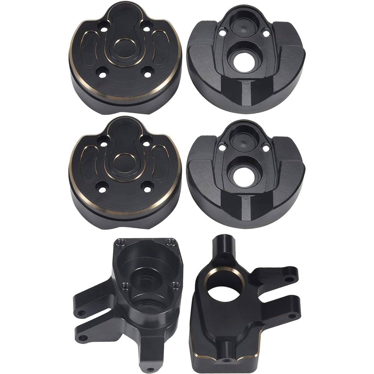 RCBOYZ Brass Outer Portal Weight Cover & Front Steering Knuckle Portal Weight 1 lb for 1/10 Axial Capra 1.9 SCX10 III Upgrade