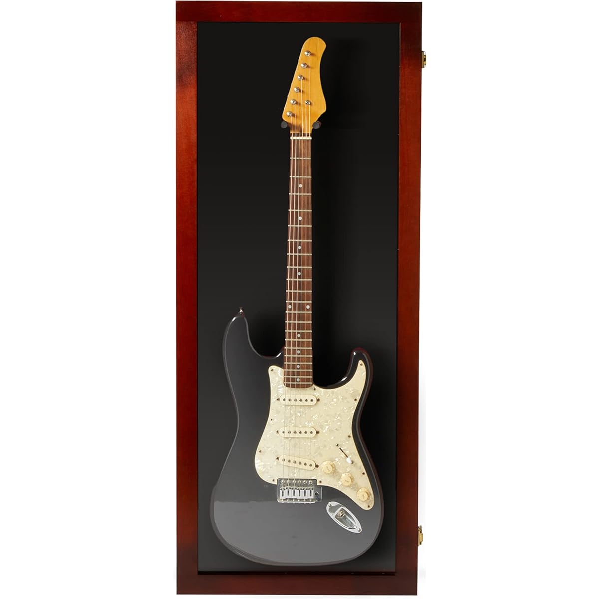 wooden guitar display case cherry