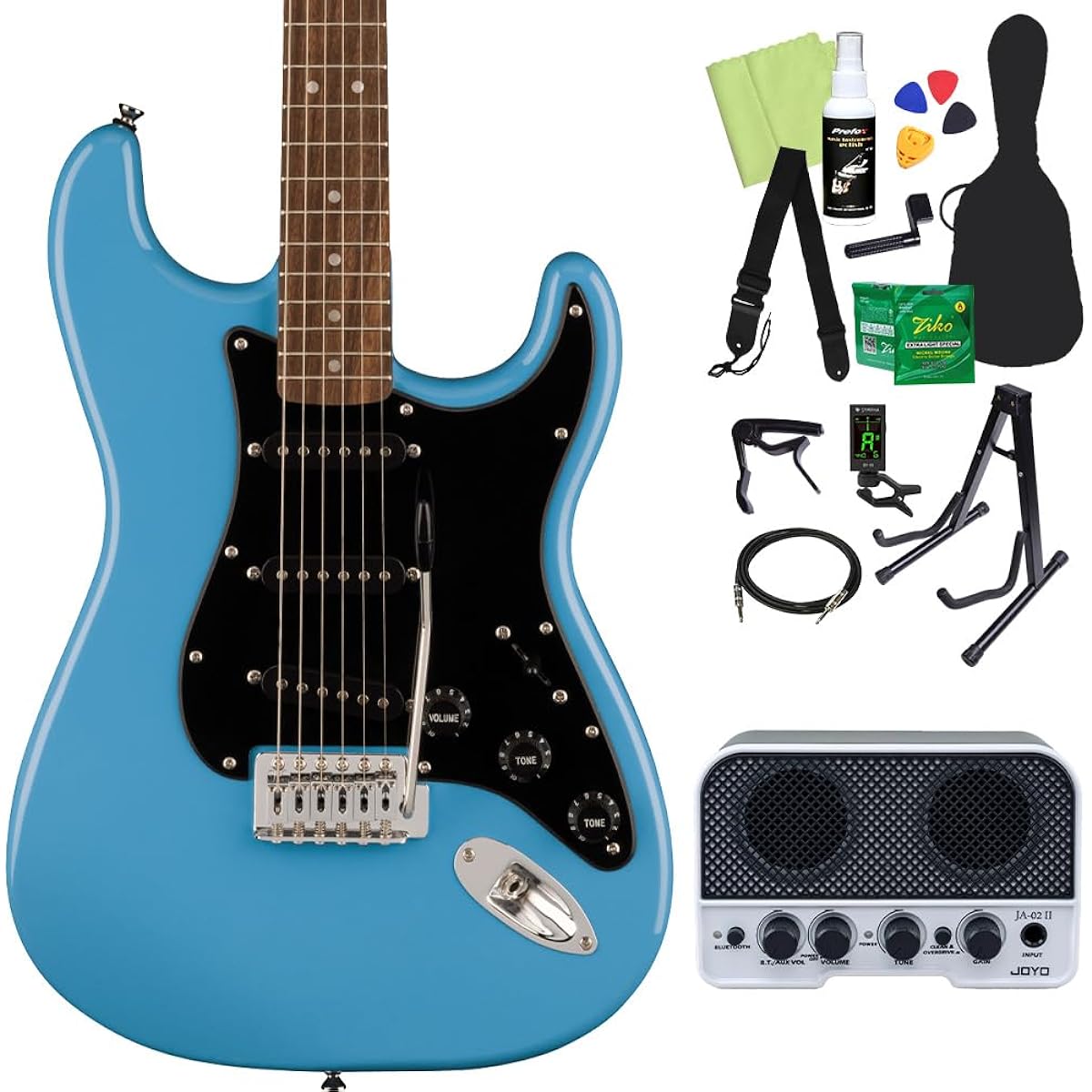 Squier SONIC STRATOCASTER Electric Guitar Beginner 14-Piece Set (Bluetooth Amplifier) CAB Stratocaster
