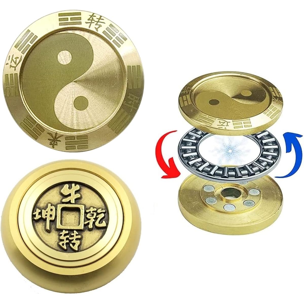 Lucky Brass Coin Spins to Bring Good Fortune to Your Home or Business Metal Toy Gift for Adults 2 Pack with Gift Box