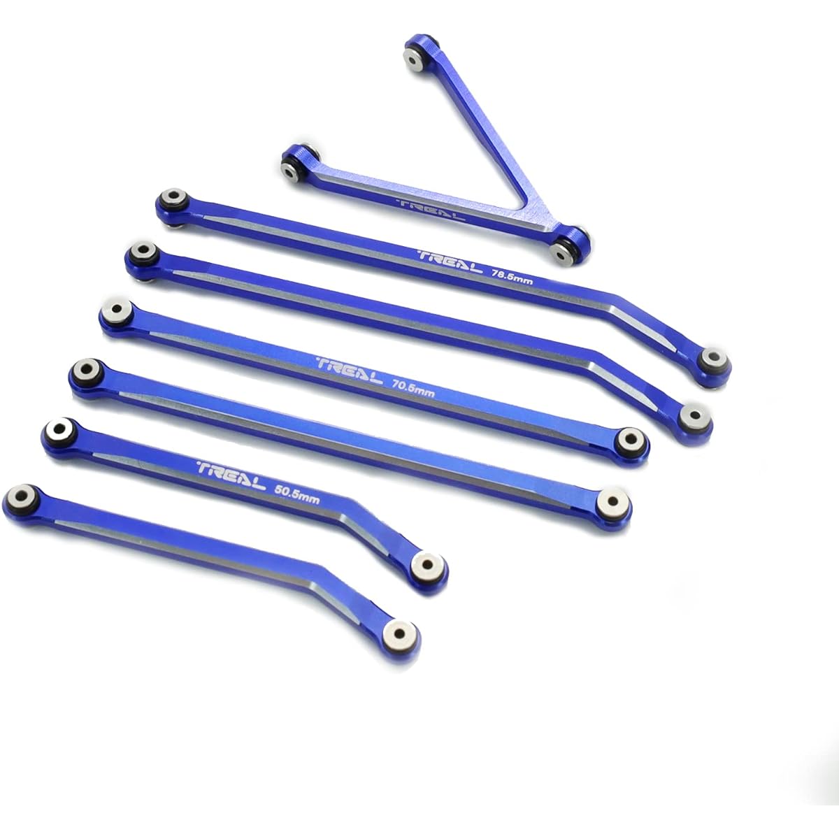 TREAL Alu 7075 SCX24 Link High Clearance Chassis Link Set (7P) SCX24 Gladiator Axial 1/24 SCX24 RC Crawler Car AXI0005T (Blue)