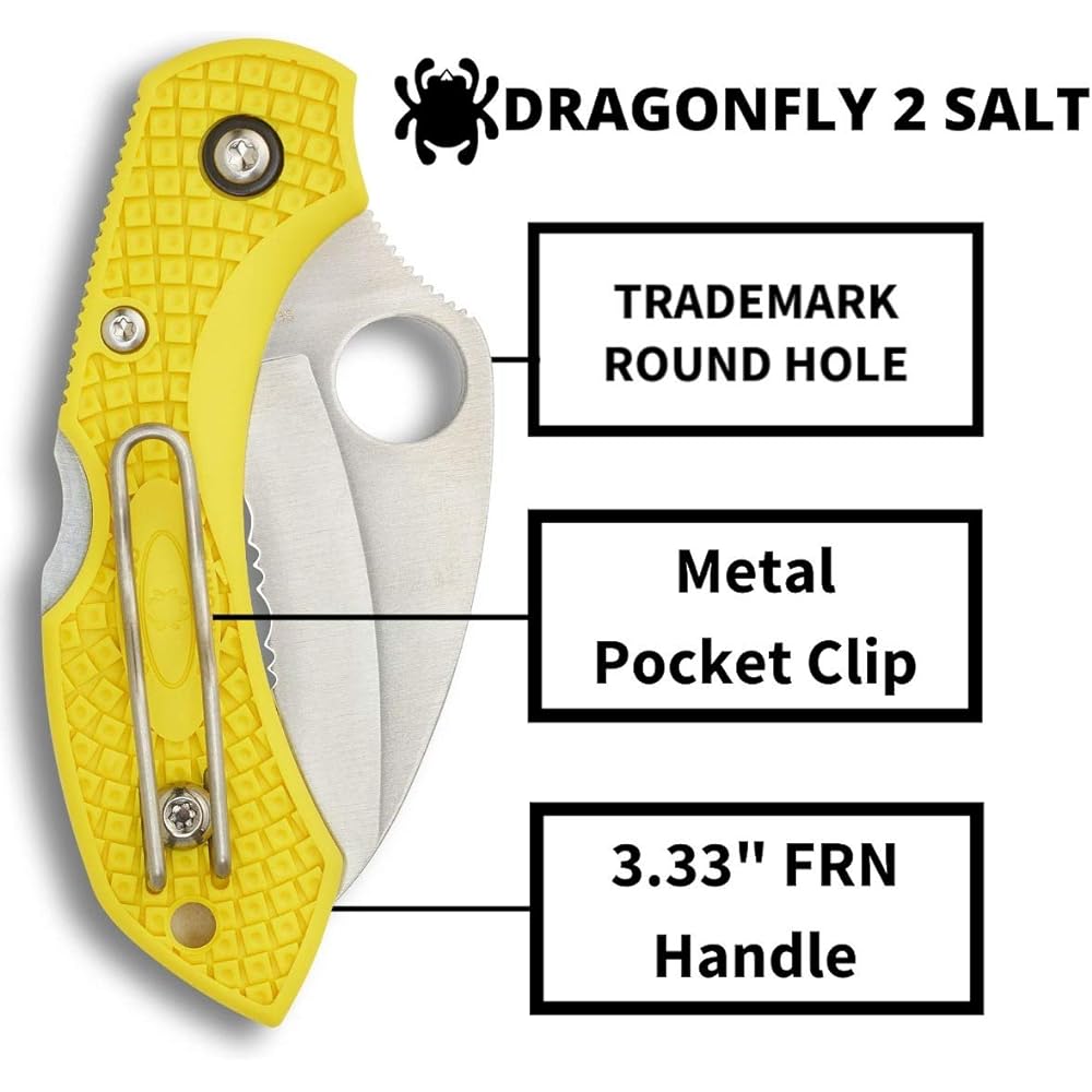 Spyderco Dragonfly 2 Salt Hawkbill Wave Blade C28SYL2HB