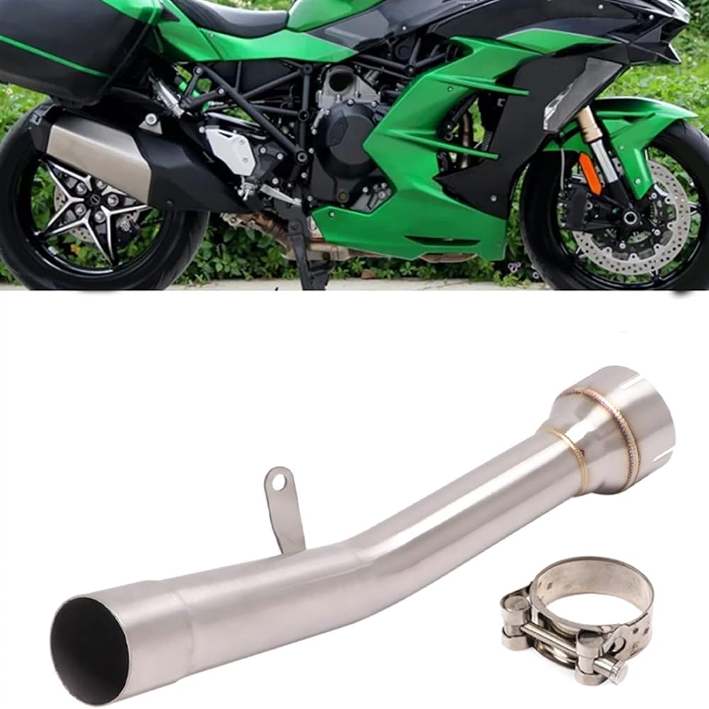 Motorcycle Exhaust Catalyst Remove Escape Muffler Reinforce Mid Link Pipe For Kawasaki Ninja H2SX SE Plus H2SE H2 SX 2018 2019 2020 2021 Decorate