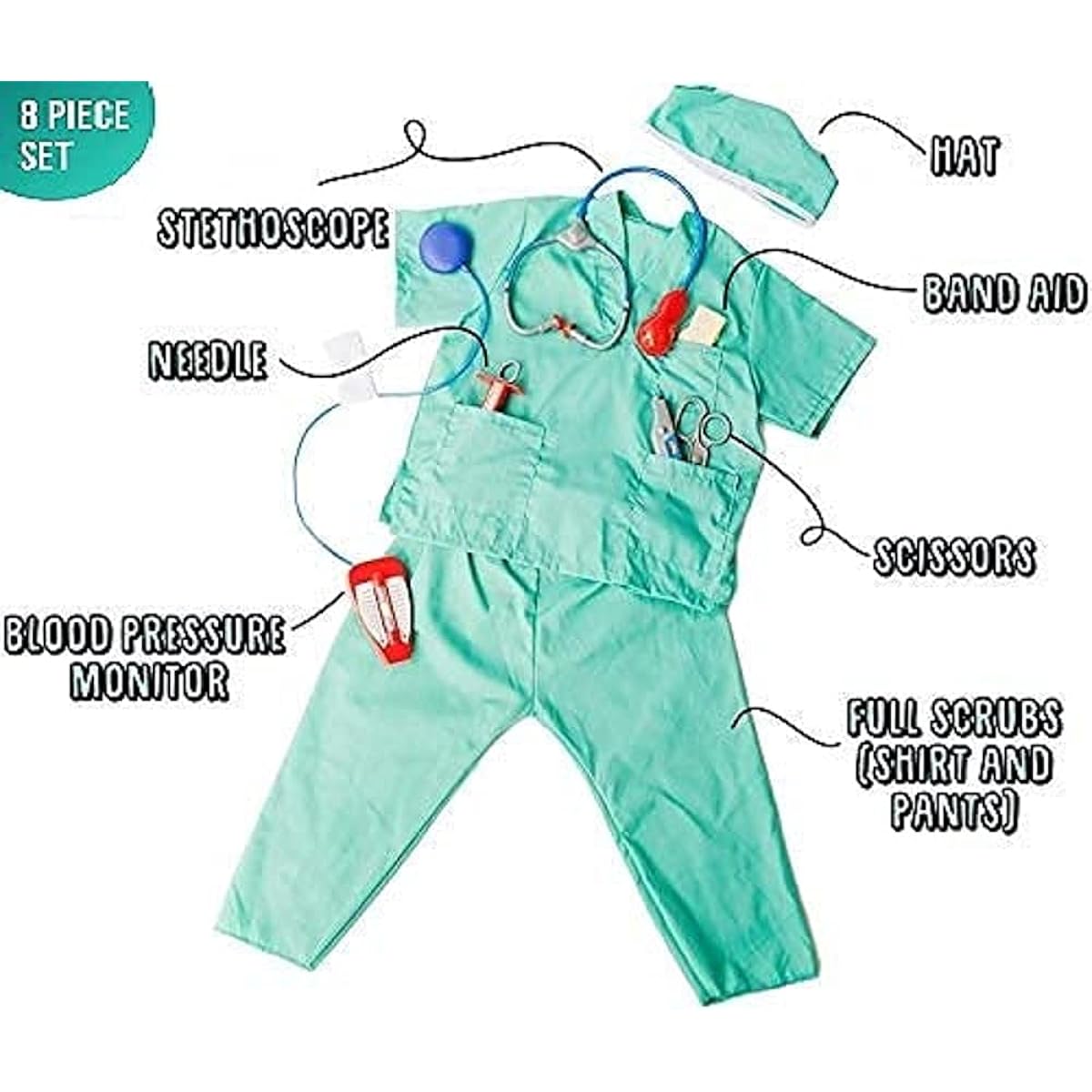 Dress Up America Kids Surgeon Role Play Dress Up Set 3-7 Years by Dress Up America