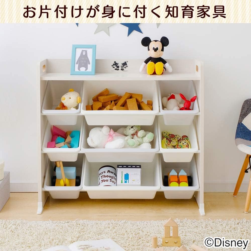 Iris Ohyama Toy Box with Top Board Mickey & Minnie Width approx. 86.3 x Depth approx. 34.8 x Height approx. 79.5 cm Kids Toy House Rack TKTHR-39