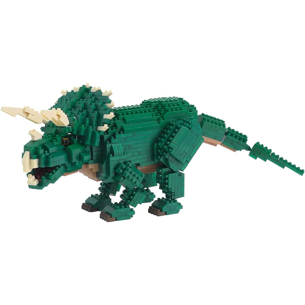 Kawada Nanoblock Dinosaur Deluxe Edition Triceratops & Triceratops Skeletal Model Set of 2 A005