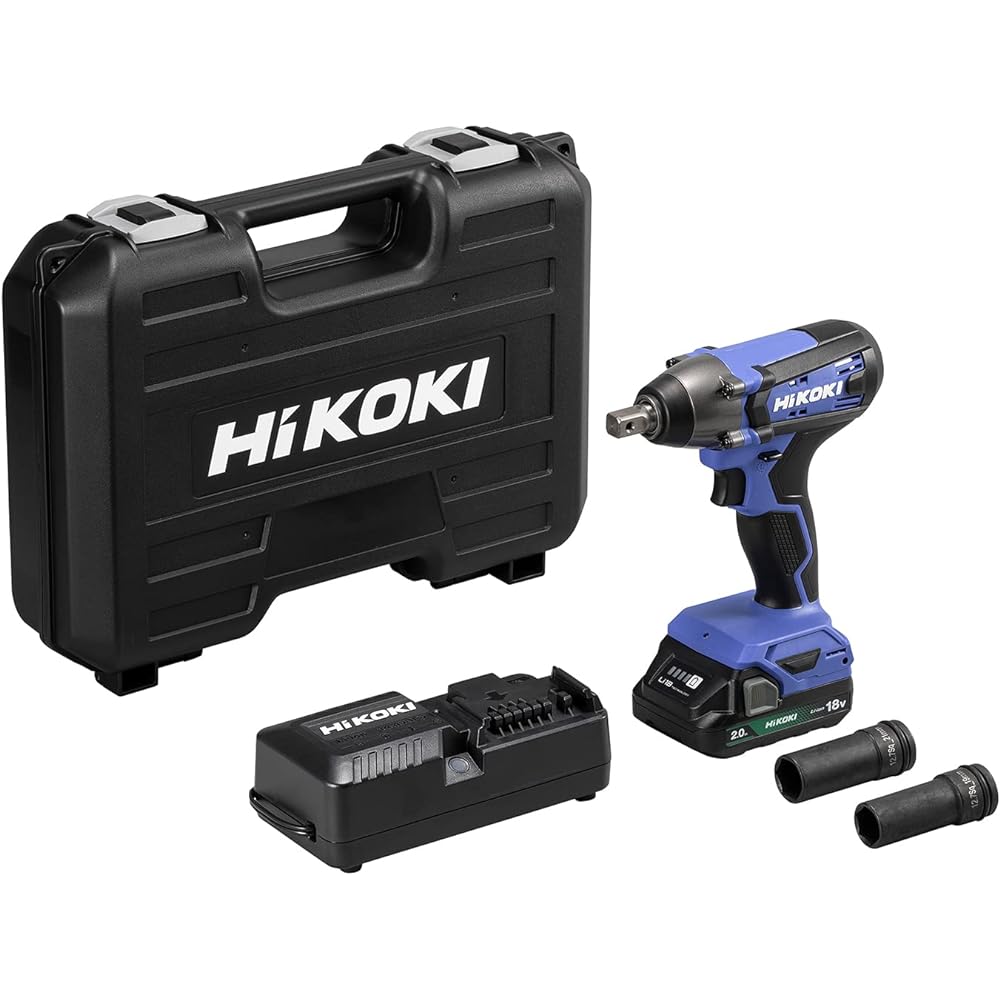 HiKOKI 18V Cordless Impact Wrench Maximum Torque 162N・m 2.0Ah Storage Battery x 1 Charger with Case FWR18DF(BG)