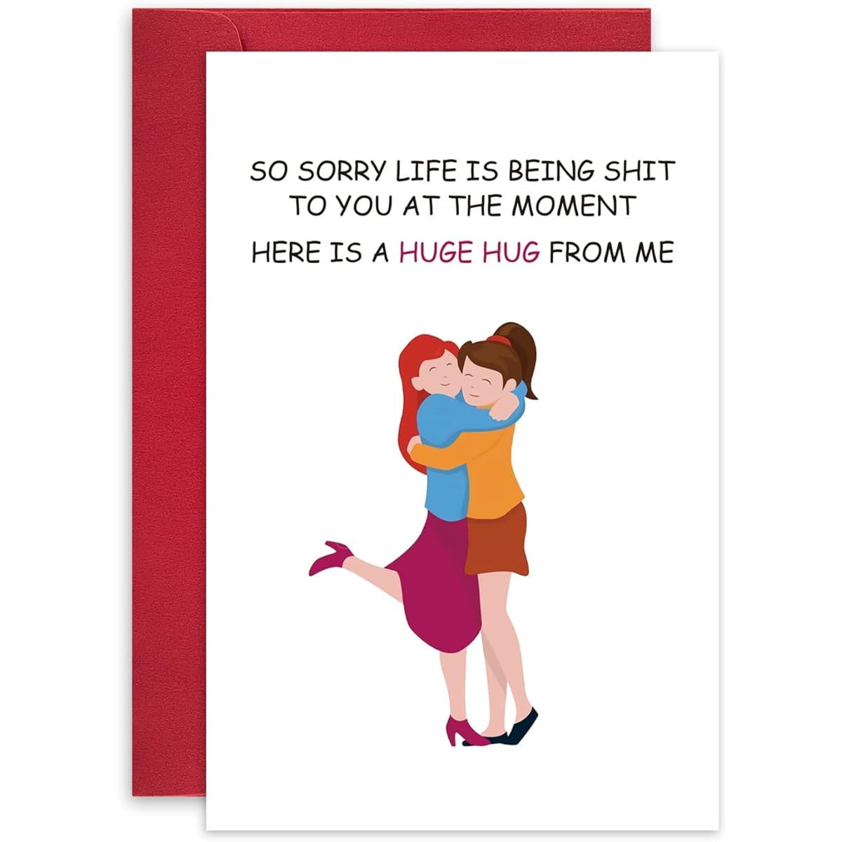 Sweet Get Well Cards for Friends, Tough Times Cards for Best Friends, Sister Encouragement Cards, Here's a Giant Hug