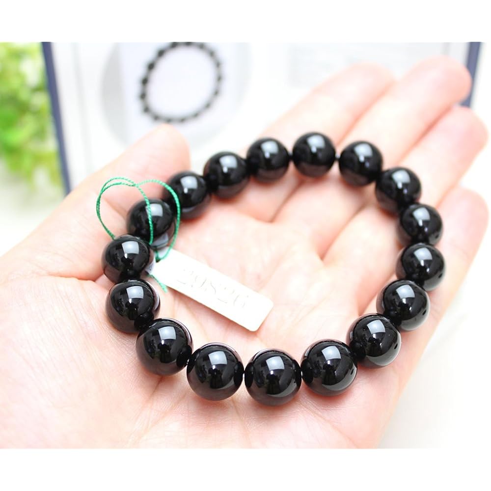 Amulet to ward off evil spirits, Japanese Kokoro Prayer Hall, Morion, black crystal bracelet, 12 mm, new life, good luck goods, amulet, amulet, feng shui, prayer beads, prayer beads, for men, for women, for men, women, men's women's bracelet ◆Gem identif