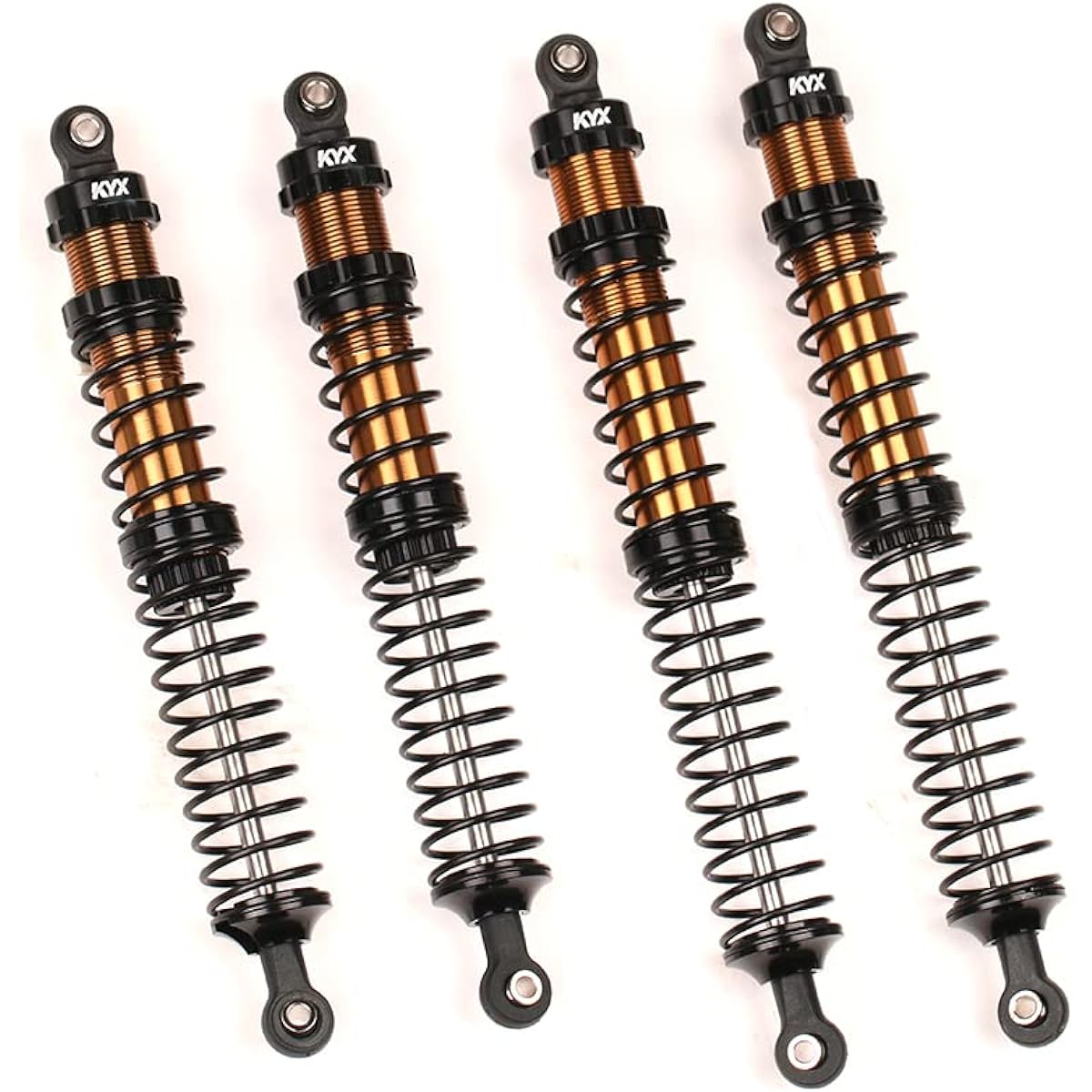 KYX Racing CNC Machined Aluminum 131mm 146mm Black Front Rear Suspension Shocks Upgrade Parts Accessories for 1/10 RC Crawler Car Axial RBX10 Ryft