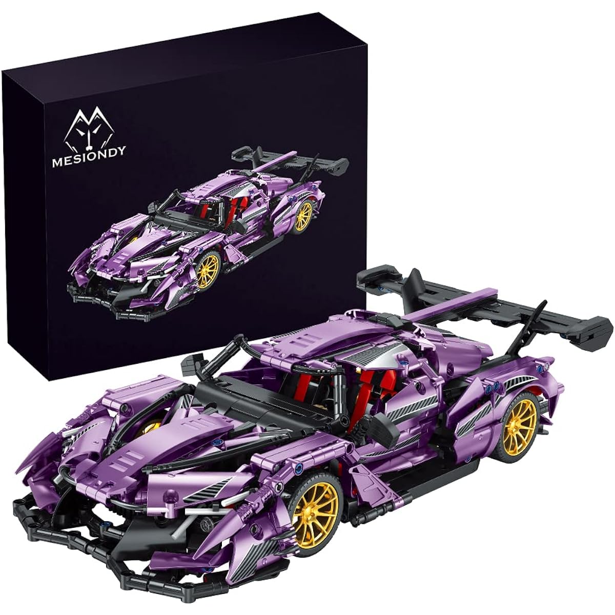 Mesiondy Sports Car Building Blocks Toys for Boys or Adults Kit 1:14 MOC Building Set Racing Car Model for Boys 12-16 Years Old 8-14 Years Old Car (1785 Pieces)