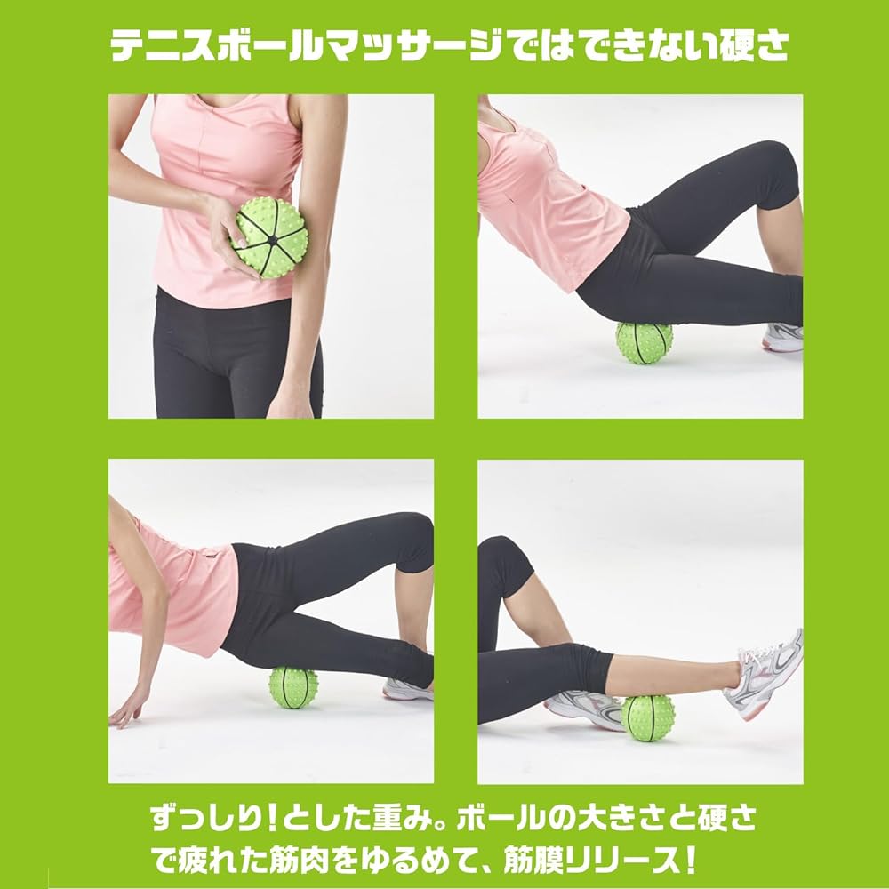 IRONMAN CLUB Shiatsu Stretch Ball KW-900 Refresh Training Stiffness Relaxation Green x Black