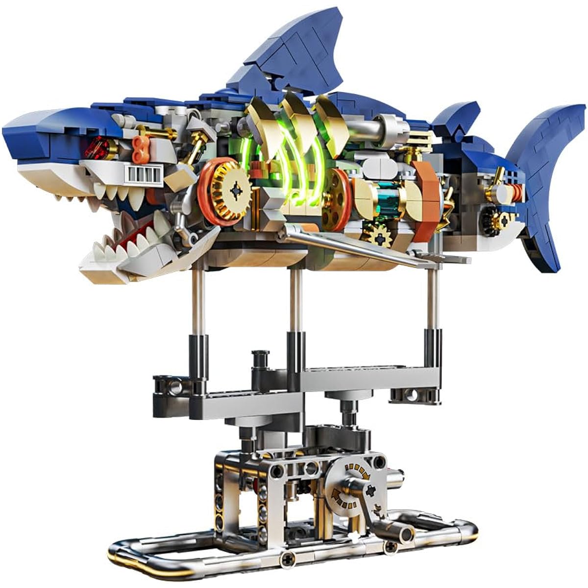 HEGOAI Ideas Shark Sea Creatures Building Set Marine Animals Building Blocks Toys with Display Stand and Lights STEM Toys for Kids/Adults/Sea Lovers 687 Pieces