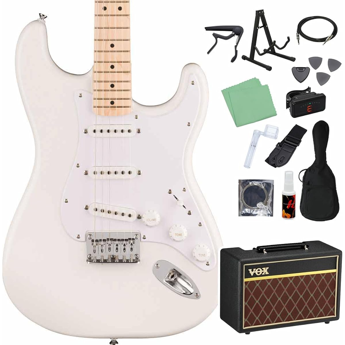 Squier by Fender SONIC STRATOCASTER HT Arctic White 14-piece electric guitar beginner set [with VOX amp] Stratocaster Hardtail Squier/Squier