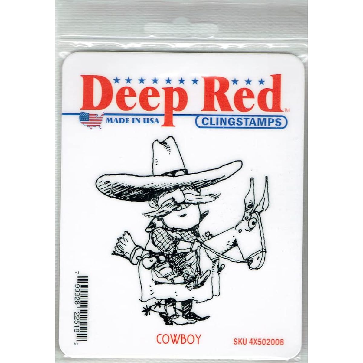 Deep Red Cling Stamp Cowboy