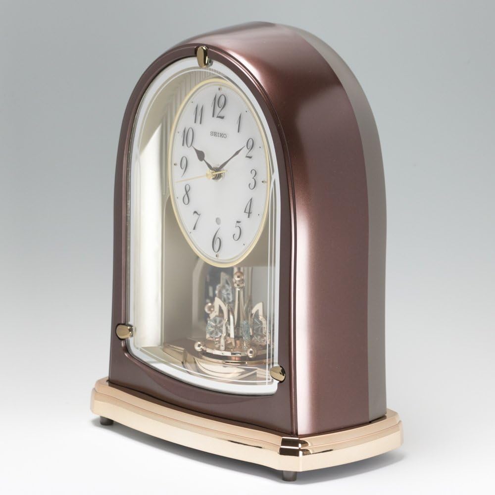 Seiko Clock Table Clock Standard Radio Clock Twin Pa Brown Metallic BY239B SEIKO