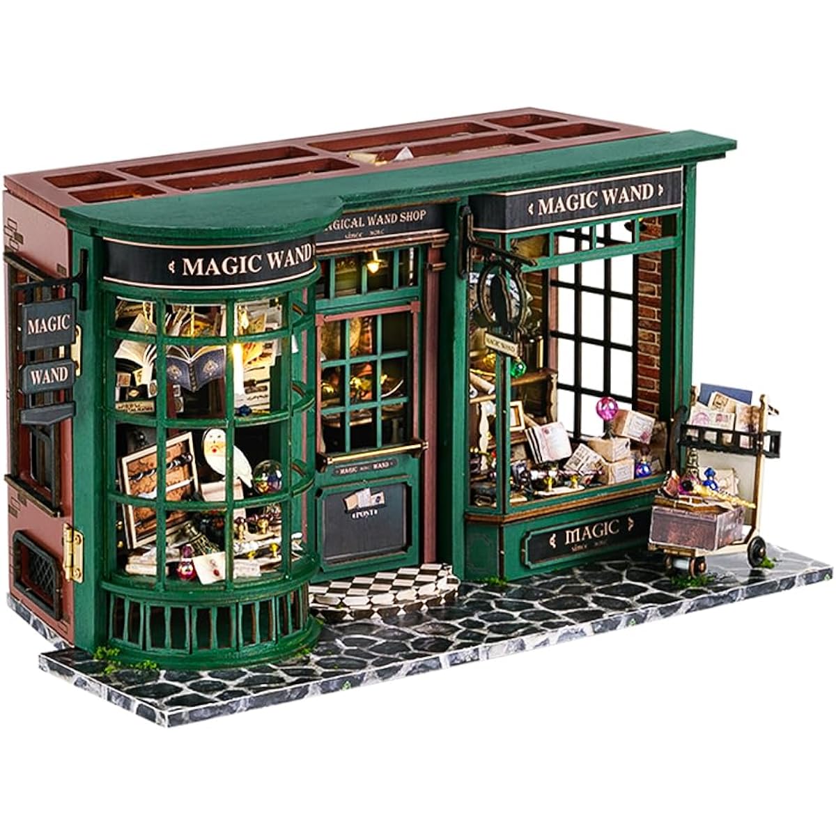 CuteBee - Miniature House Plastic Model Kit for Children and Adults 3D Puzzle Dollhouse Assembly Plastic Model Model Can be completed independently by 14 year olds Official Sales DIY Handmade Kit Perfect for Killing Time and Gifts (Magical Bookstore)