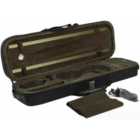 Violin Case, 4/4 Full Size Violin Hard Case, Portable Lightweight Violin Case Backpack with Hygrometer, Professional Violin Case Backpack, Rectangular Violin Hard Case for Violinists, Black