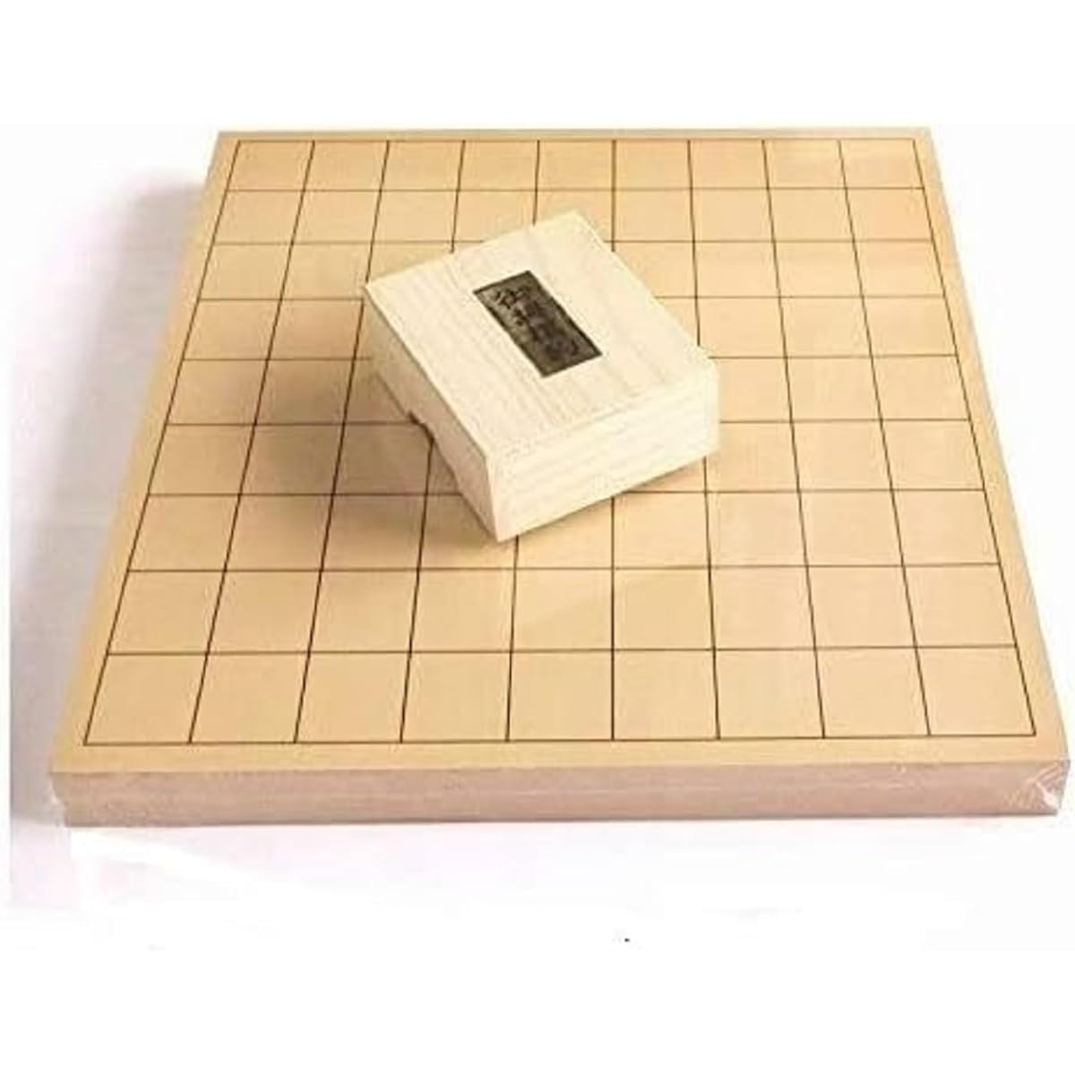 Shogi set: Shinkei 1-inch tabletop shogi board (jointed) Wooden shogi pieces