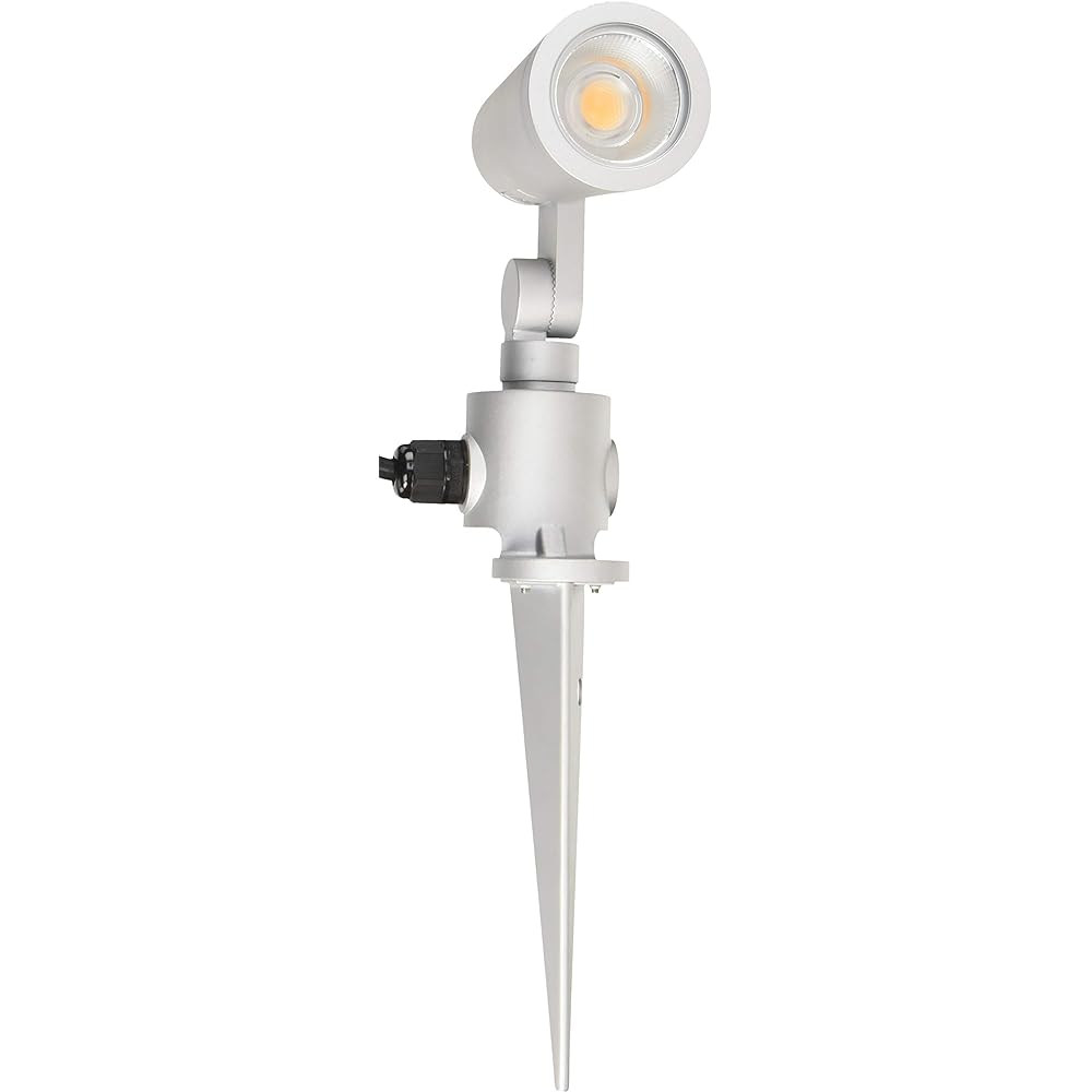 DAIKO LED Outdoor Spotlight, Built-in LED, LED 6W, Light Bulb Color, 2700K, Rainproof, Electrical Work Required, Silver DOL-4672YS