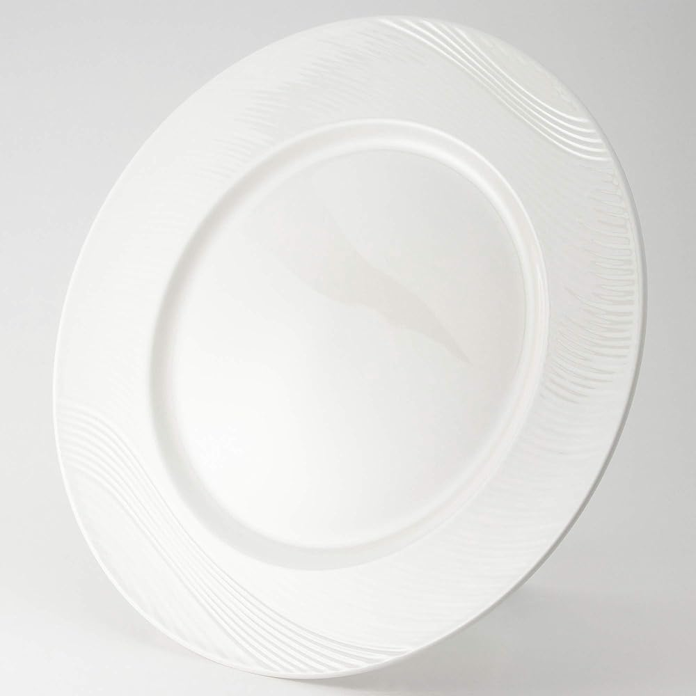 NARUMI Plate Wave White 30cm Microwave Warmable Made in Japan 8725-5235