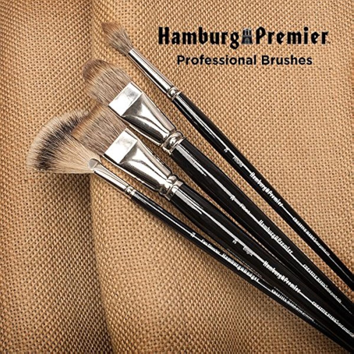 Creative Mark Artist Hamburg Premier Long Handle Paint Brush - Professional Quality Synthetic Blend Mongoose Hair Mimic - for Oil Paints, Acrylics, Alkyds - Single, 6 Filberts