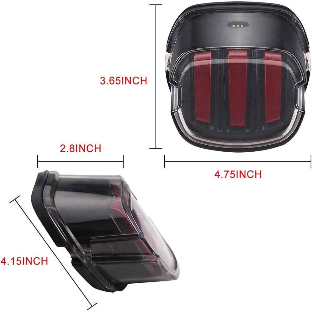 COWONE Smoke LED Tail Light Brake Turn Signal Light Harley Sportster FLST Electra Glide Road Glide 2002-2010 Dynas License Plate Light Motorcycle Tail Light
