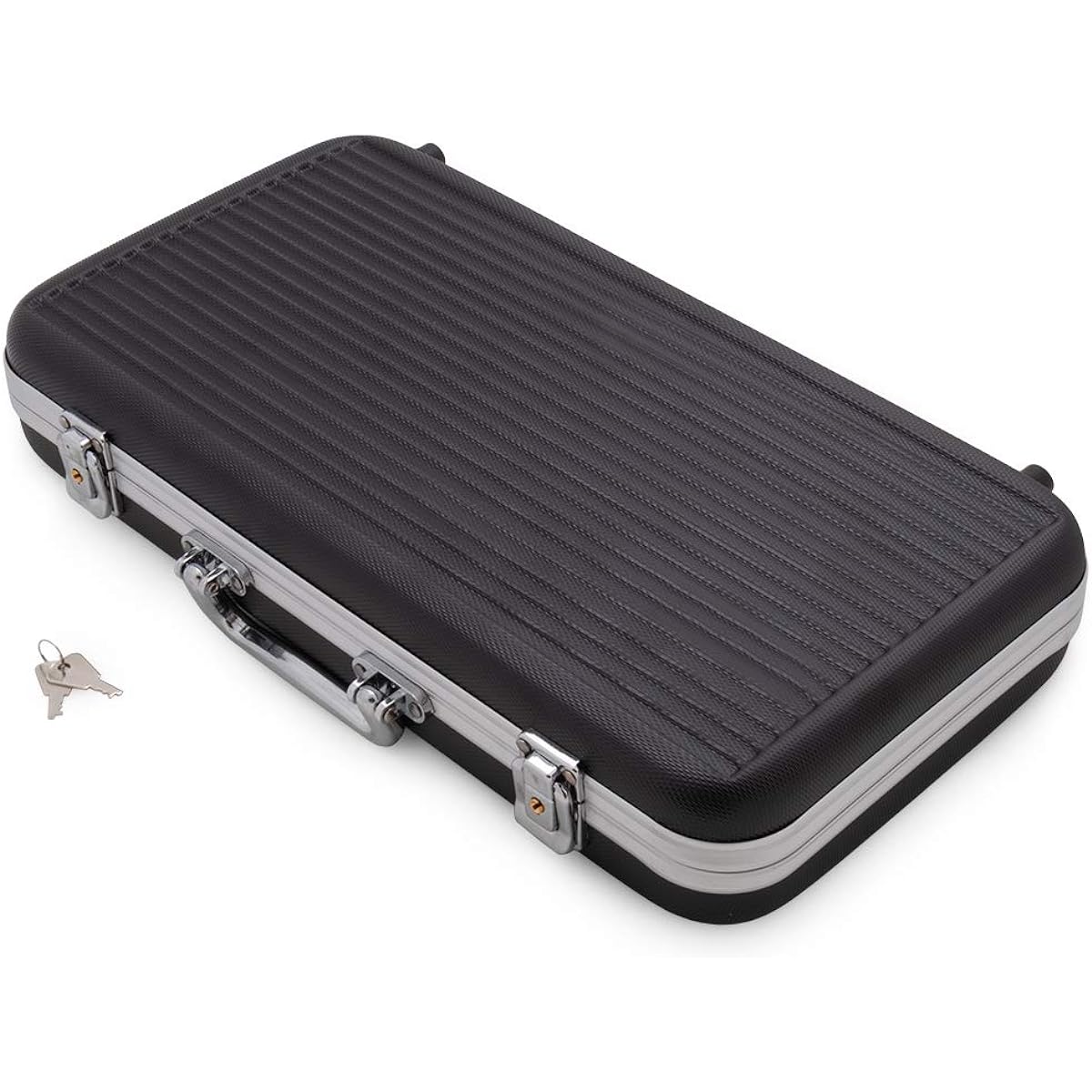 Brybelly 300 Carat Black ABS Plastic Poker Chip Case | Holds 300 Chips and 2 Decks of Cards | Lightweight and Durable Portable Carrying Case Perfect for Texas Hold 'em Parties and More
