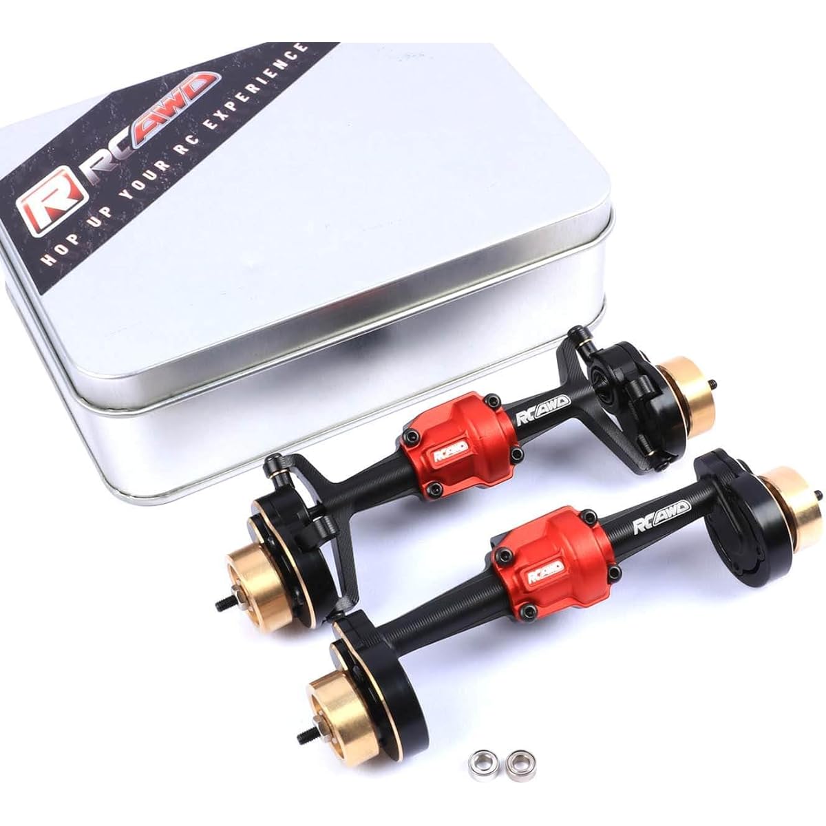 RCAWD Brass Weighted Front & Rear Portal Axle Set for Hobby Plus CR-18P Rock Van T-Hunter Trail Hunter Upgrade Parts Black
