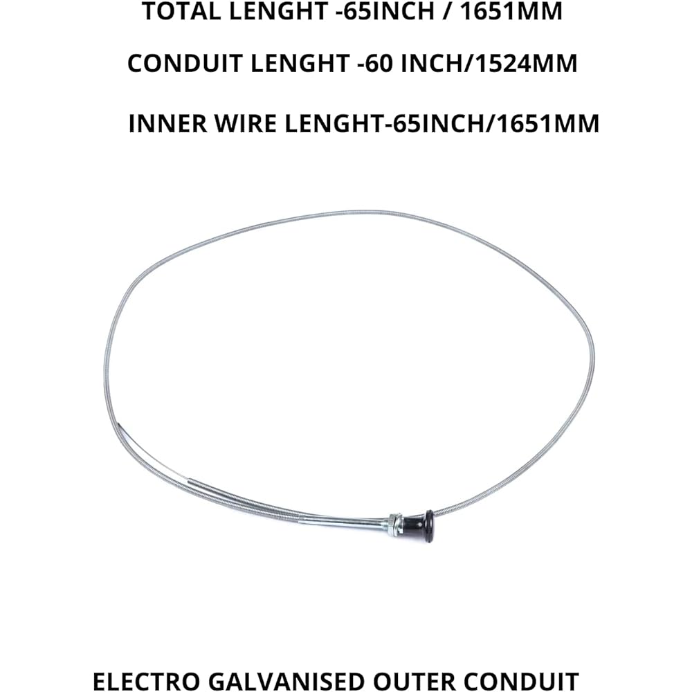 Virtionz 237 Rotary Universal Push-Pull Choke Cable 63" Inner 60" Conduit (2-3/4" Travel) Heavy Duty Outer Shade