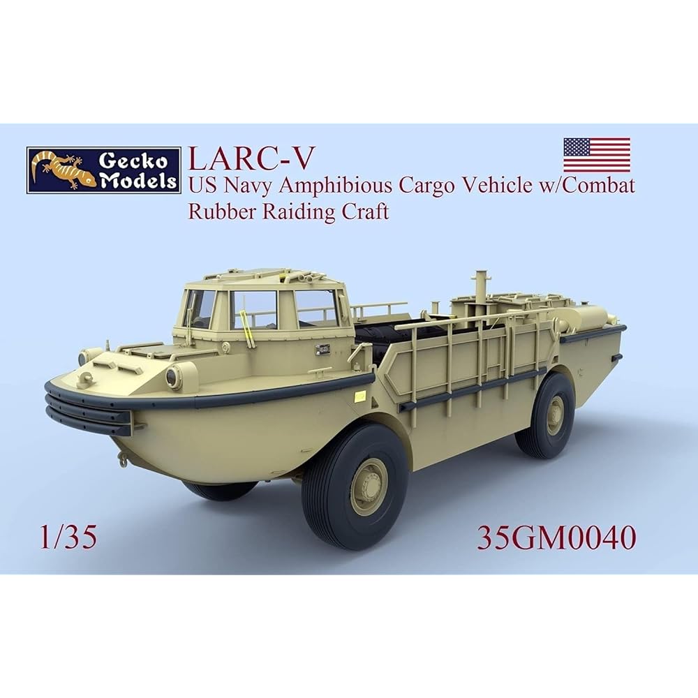 Gekko Model 1/35 US Navy LARC-V Amphibious Cargo Vehicle/CRRC (Combat Assault Reconnaissance Boat) Plastic Model GEC35GM0040