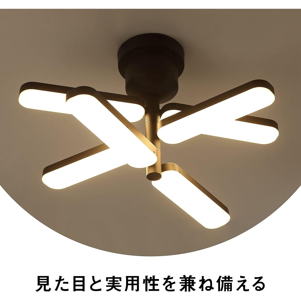 Parrot Uncle 6-Light Ceiling Light, Remote Control, Dimmable, Stylish, Lighting Fixture, Built-in LED, Integrated LED Light, Living Room Lighting, Indirect Lighting, Ceiling Lighting, For Living Room, Metallic, Simple, Cafe, Natural, Western Style, 6 Tat