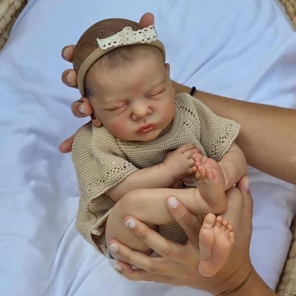LONIAN 19inch 48cm Lifelike Newborn Baby Girl Boy Doll Soft Body Realistic Baby Doll with Pacifier Looks Real
