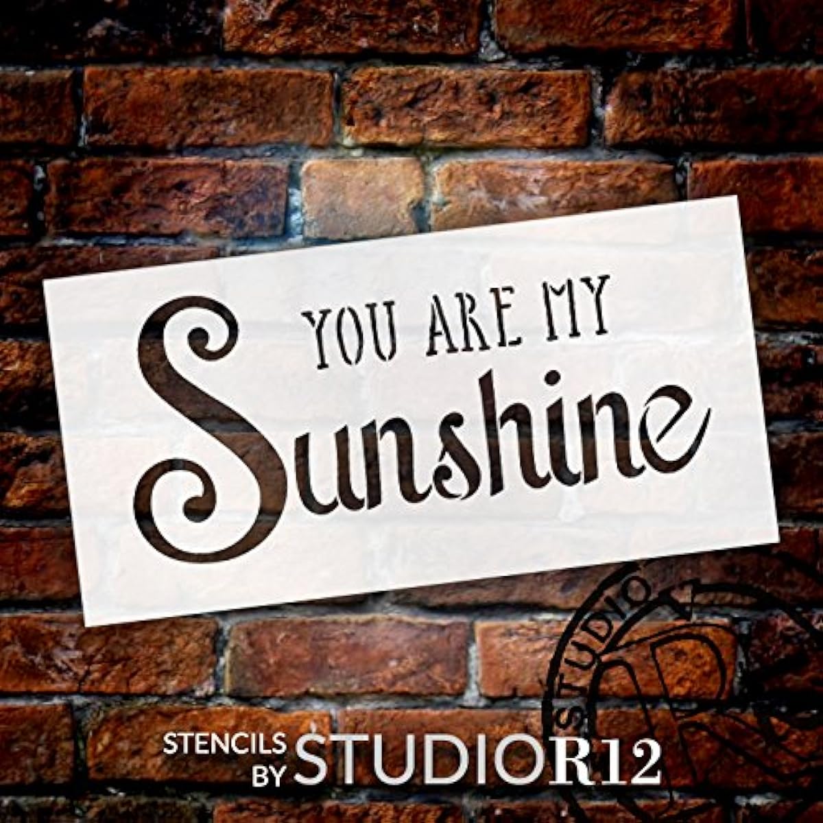 StudioR12 You are My Sunshine Stencil | Trendy Script & Serif Word Art - Small 8 x 4 Inch Reusable Mylar Template | Paint Chalk Mixed Media | Journal DIY Home Decor - STCL1205_1