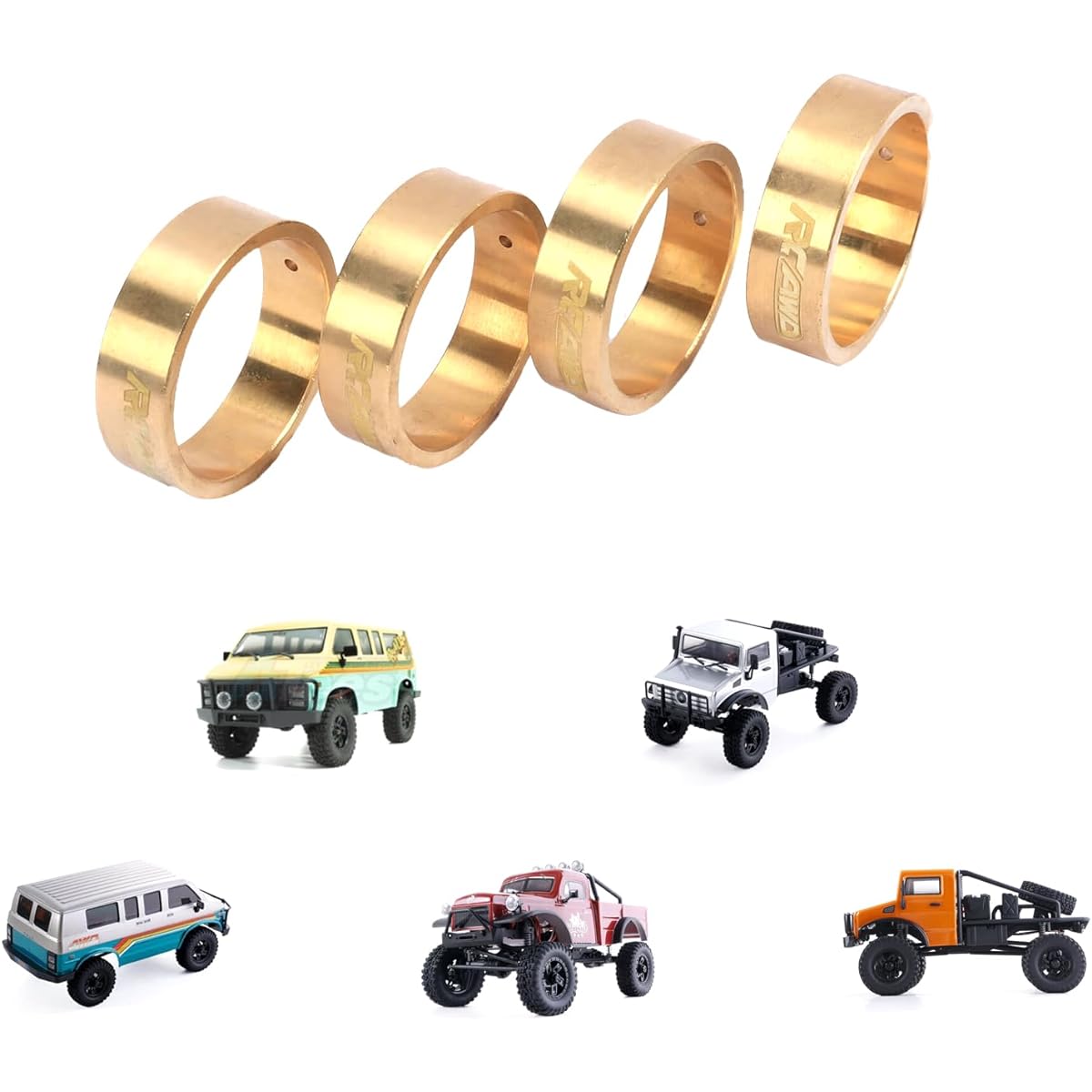 RCAWD 108g Brass Weighted Wheel for Hobby Plus CR-18P Rock Van T-Hunter Trail Hunter Upgrade Parts
