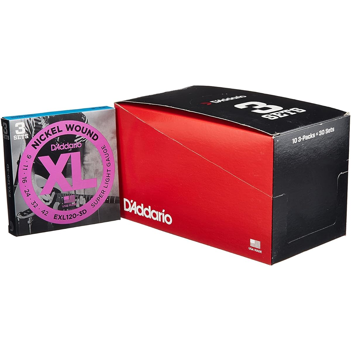 D'Addario Electric Guitar Strings Nickel SuperLight .009-.042 EXL120-3D 3set Pack x 10 Sets [Domestic Genuine Product]