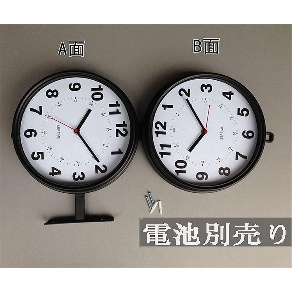 Double-sided clock wall hanging clock fashionable wall outdoor clock antique double-sided clock stylish store clock shop cafe table clock interior west coast style silent SISBRLR white