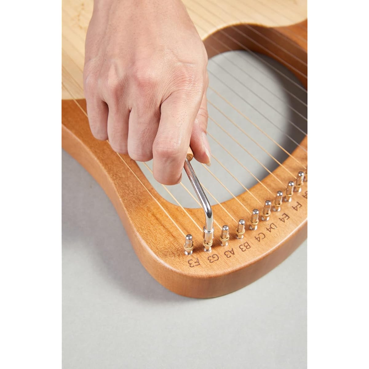 WowZza Lyra Harp, Lyra 19/21/24 Metal String Maple Saddle Body Lyra Harp, All Accessories Included/Original Wood Color/21 Strings
