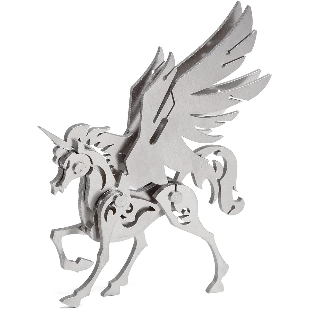 PUOSUO 3D Metal Puzzle Unicorn Model Kit Puzzle Jigsaw Puzzle Unicorn 3D Stainless Steel Desk Ornament (Unicorn)