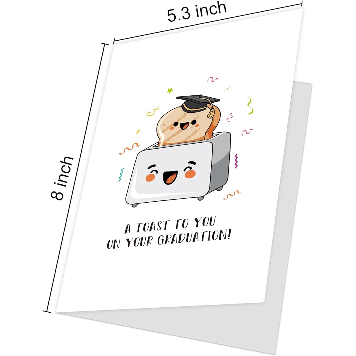 Hippeny Cute Toast Graduation Card, Graduation Congratulations Card, Encouragement Card for Son Daughter, Friend, Results Day Graduation Gift