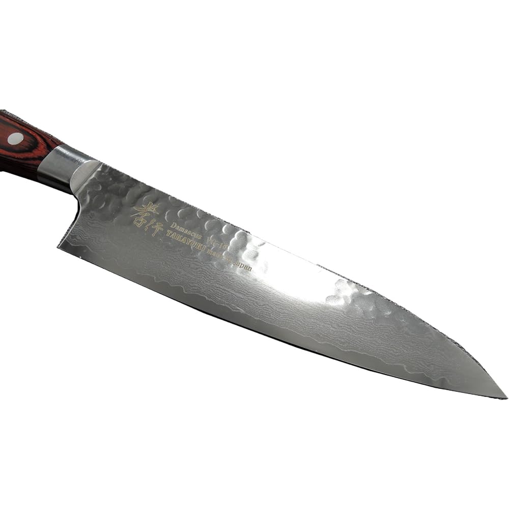 Takayuki Sakai Hammered Damascus VG10 Interrupt 33 Layer Gyuto 180mm 07396