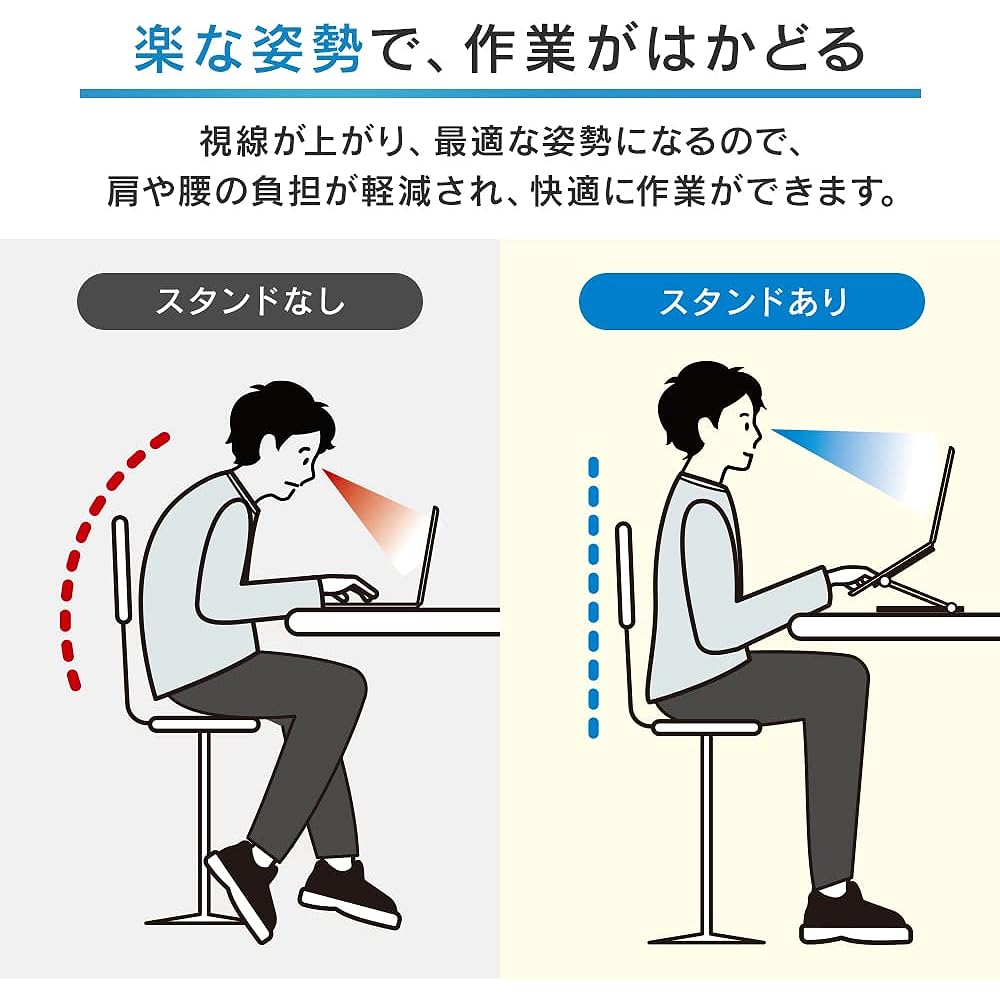 Iris Ohyama Laptop Stand, Laptop Stand, Tablet Stand, Lectern, Adjustable Stand Height/Angle, Improves Posture, Foldable, Sturdy Type, Silver NPS-W